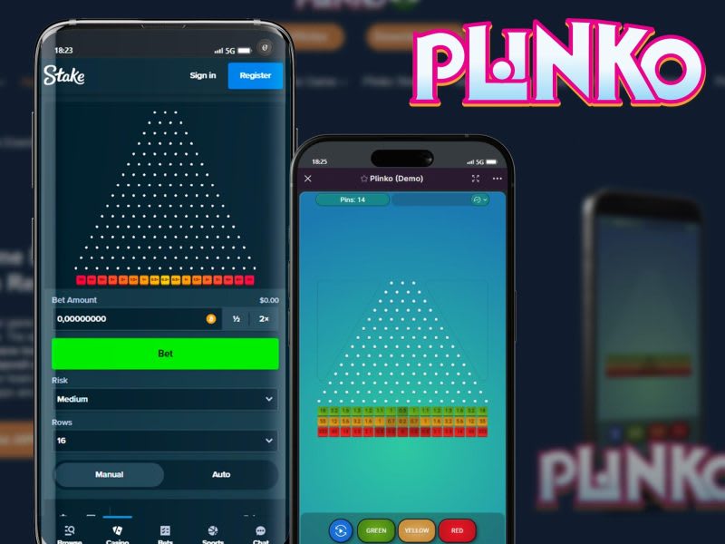 Plinko game app grensesnitt på mobil